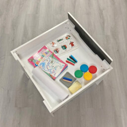 Liberty House Toys Kid's White Table And Chairs With Pink Storage Bins - thumbnail 3