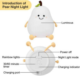Cute Silicone Egg Night Light Kids Bedroom Usb Lamp - thumbnail 3