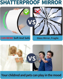 30Cm Self Adhesive Acrylic Mirror Tiles  Flexible Mirror Wall Stickers - thumbnail 7