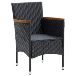 Garden Dining Chairs 4 Pcs Poly Rattan Black - thumbnail 4