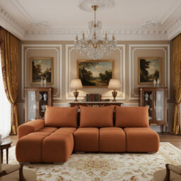 Galeria Corner Sofa Bed Has Storage Left Hand Rusty Brown - thumbnail 1