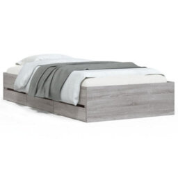 Berkfield Bed Frame With Drawers Without Mattress Grey Sonoma 75X190 Cm Small Single - thumbnail 2