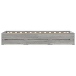 Berkfield Bed Frame With Drawers Without Mattress Grey Sonoma 75X190 Cm Small Single - thumbnail 7