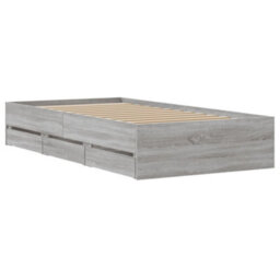 Berkfield Bed Frame With Drawers Without Mattress Grey Sonoma 75X190 Cm Small Single - thumbnail 8