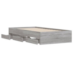 Berkfield Bed Frame With Drawers Without Mattress Grey Sonoma 75X190 Cm Small Single - thumbnail 5