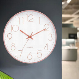Rose Gold Wall Clock Modern Design Battery Operated With Silent Quartz Movement 12 Inch - thumbnail 2