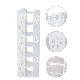 7 Tier Shoe Rack Narrow Small Hollow Shoe Storage Rack Entrance Hallway Carved - thumbnail 4