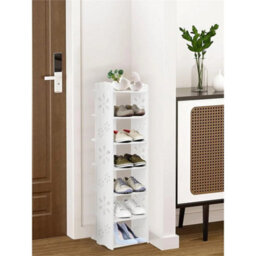 7 Tier Shoe Rack Narrow Small Hollow Shoe Storage Rack Entrance Hallway Carved - thumbnail 6
