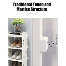 7 Tier Shoe Rack Narrow Small Hollow Shoe Storage Rack Entrance Hallway Carved - thumbnail 5
