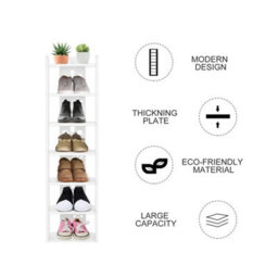 7 Tier Shoe Rack Narrow Small Hollow Shoe Storage Rack Entrance Hallway Carved - thumbnail 2