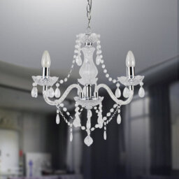 First Choice Lighting Set Of 2 Clear And Chrome Marie Therese Style 3 X 40W Chandelier - thumbnail 3