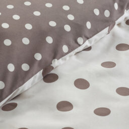 Catherine Lansfield Polka Dot Reversible Single Duvet Cover Set With Pillowcase Chocolate - thumbnail 4