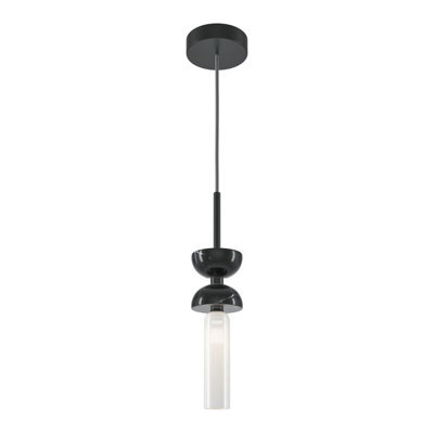 Luminosa Lighting Luminosa Kyoto Modern Slim Pendant Ceiling Light Black 1Xg9 White Shade - image 1