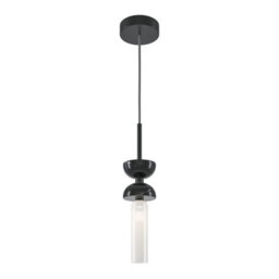 Luminosa Lighting Luminosa Kyoto Modern Slim Pendant Ceiling Light Black 1Xg9 White Shade - thumbnail 1