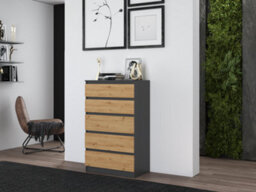 M5 Malwa Chest Of Drawers Anthracite Artisan Oak - thumbnail 5