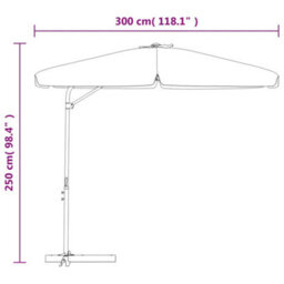 Berkfield Outdoor Parasol With Steel Pole 300 Cm Taupe - thumbnail 7