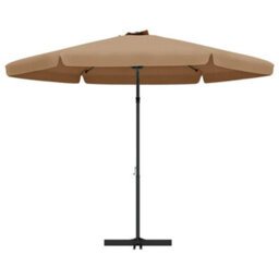 Berkfield Outdoor Parasol With Steel Pole 300 Cm Taupe - thumbnail 3