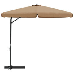 Berkfield Outdoor Parasol With Steel Pole 300 Cm Taupe - thumbnail 2