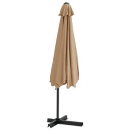 Berkfield Outdoor Parasol With Steel Pole 300 Cm Taupe - thumbnail 4
