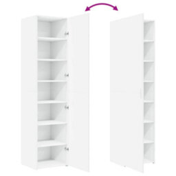 Berkfield Highboard White 45X42.5X185 Cm Engineered Wood - thumbnail 7