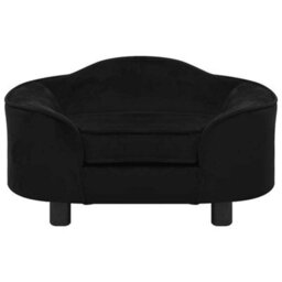 Berkfield Sturdy Dog Sofa Black 67X47X36 Cm Plush - thumbnail 4