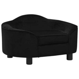 Berkfield Sturdy Dog Sofa Black 67X47X36 Cm Plush - thumbnail 2