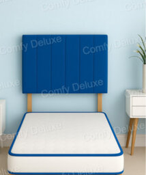 Comfy Deluxe Blue Plush Velvet 6Ft Superking   Headboard 20 Inches