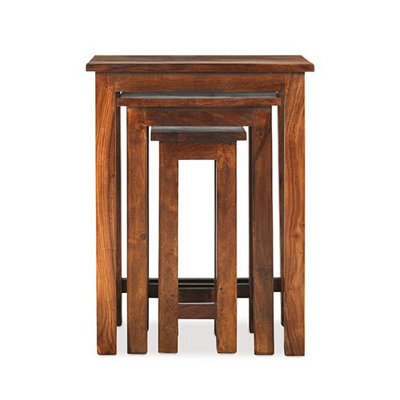 Rest Relax Jaipur Sheesham Chunky Nest Of 3 Tables Brown - image 1