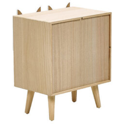Wyld And Coco Light Brown 2-Drawer Animal Theme Nightstand - Small Bedside Table With Bun Feet - thumbnail 6