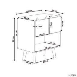 Wyld And Coco Light Brown 2-Drawer Animal Theme Nightstand - Small Bedside Table With Bun Feet - thumbnail 4
