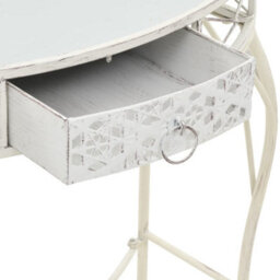 Berkfield Side Table French Style Metal 82X39X76 Cm White - thumbnail 6