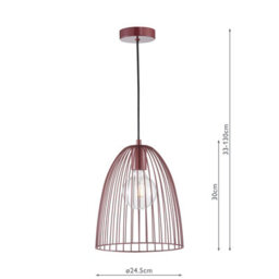 DAR Maya Satin Purple One Light Pendant - thumbnail 4