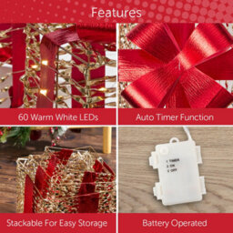 The Christmas Workshop Light-Up Gold & Red Gift Boxes - thumbnail 3