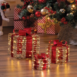 The Christmas Workshop Light-Up Gold & Red Gift Boxes - thumbnail 9