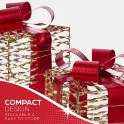 The Christmas Workshop Light-Up Gold & Red Gift Boxes - thumbnail 7