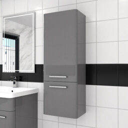 Nes Home 600mm Freestanding Grey Basin Vanity & 350mm Wall Hung Tall Cabinet Set - thumbnail 4