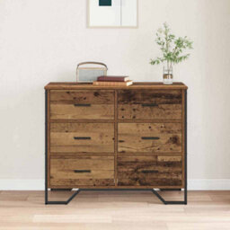 Walplus Chest Of Drawers Old Wood 91 X 35.5 X 74.5 Cm Engineered Wood - thumbnail 4