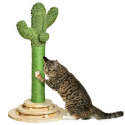 Pawhut Cactus Cat Tree, 60Cm Sisal Scratching Post For Indoor Cats, Green - thumbnail 2