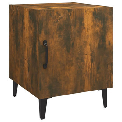 Vidaxl Bedside Cabinet Smoked Oak Engineered Wood - image 1