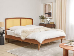 Beliani Bed Rattan Varzy 180 X 200 Cm (Eu Super King) Brown - thumbnail 2