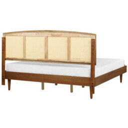 Beliani Bed Rattan Varzy 180 X 200 Cm (Eu Super King) Brown - thumbnail 5