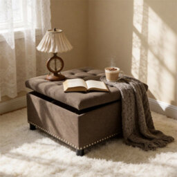 Abrihome Coffee Square Storage Ottoman, Compact Home Decor & Small Space Furniture - thumbnail 8