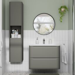 GoodHome Nevado Standard Matt Green Wall-Mounted Bathroom Vanity Unit (H) 600mm (W) 800mm - thumbnail 5