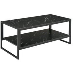 Wyld Haus Minaba 2-Tier Marble-Effect Coffee Table Black - L106 X D50 X H45Cm - thumbnail 2