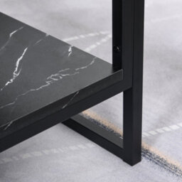 Wyld Haus Minaba 2-Tier Marble-Effect Coffee Table Black - L106 X D50 X H45Cm - thumbnail 8