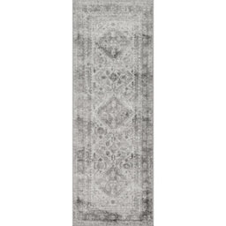 Livabliss Monte Carlo-Vintage Grey White Charcoal Traditional Boho Living Dining Bedroom Rug 80 X 305 Cm Easy Care, Non Shedding - thumbnail 2