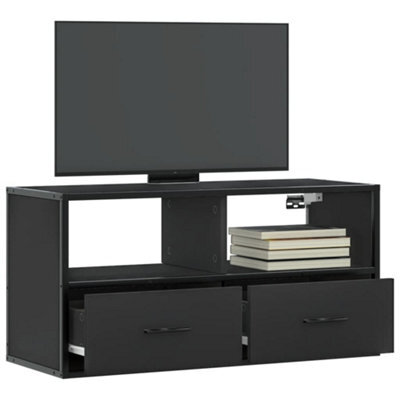 Berkfield Tv Cabinet Black 80X31X39.5 Cm Engineered Wood And Metal - image 1