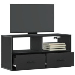 Berkfield Tv Cabinet Black 80X31X39.5 Cm Engineered Wood And Metal - thumbnail 1