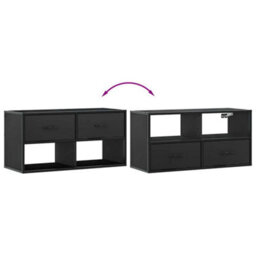 Berkfield Tv Cabinet Black 80X31X39.5 Cm Engineered Wood And Metal - thumbnail 7