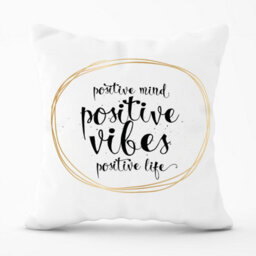 Warren Reed Designer Positive Mind, Vibes, Life Outdoor Cushion 45Cm X 45Cm - thumbnail 1